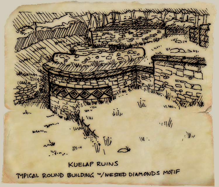 Kuelap ruins sketch